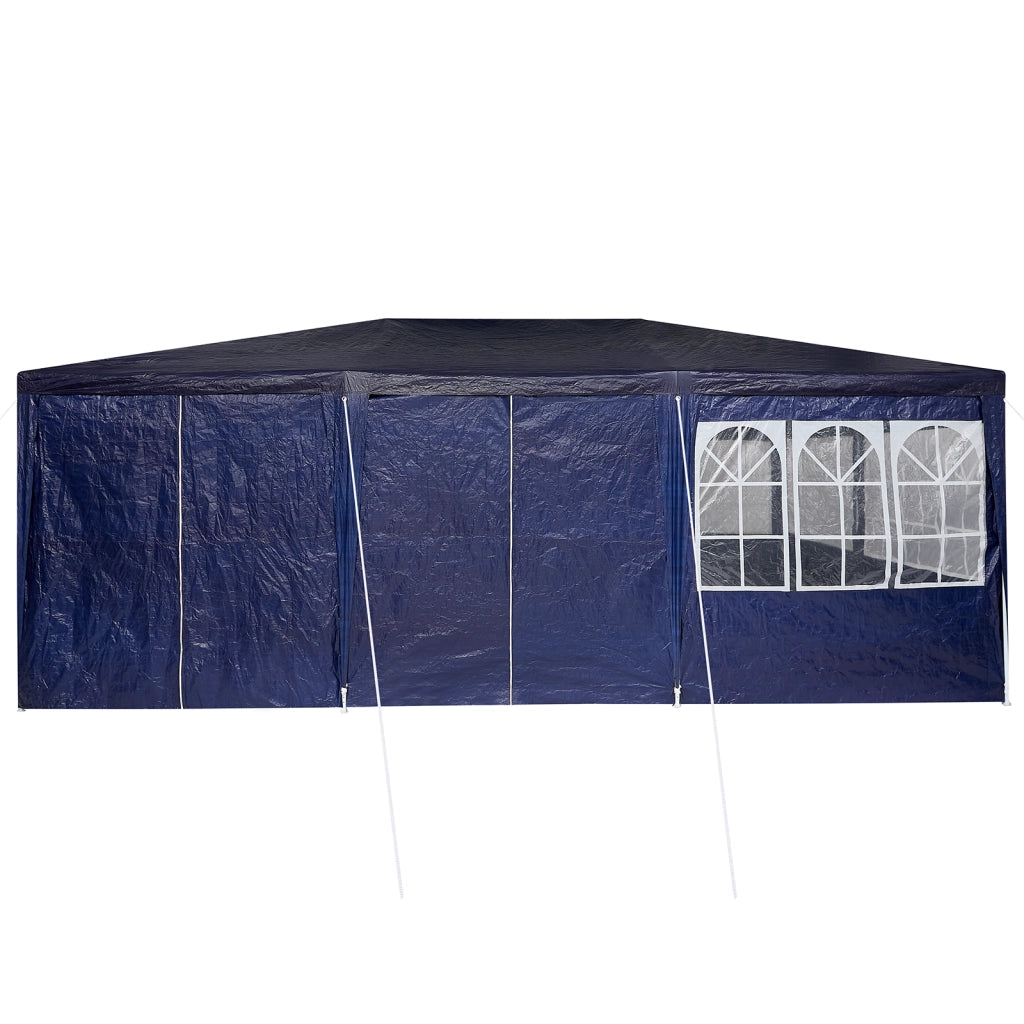 Tenda da festa con 10 pannelli laterali blu 6x4 m in PE