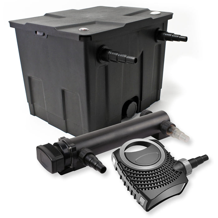 Set Filtro a 1 camera laghetto 12000l con Chiarificatore UVC 36W 3ª serie Pompa NEO10000 80W