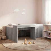 Letto alto per bambini con scrivania Sonoma grigio 80 x 200 cm 3422648