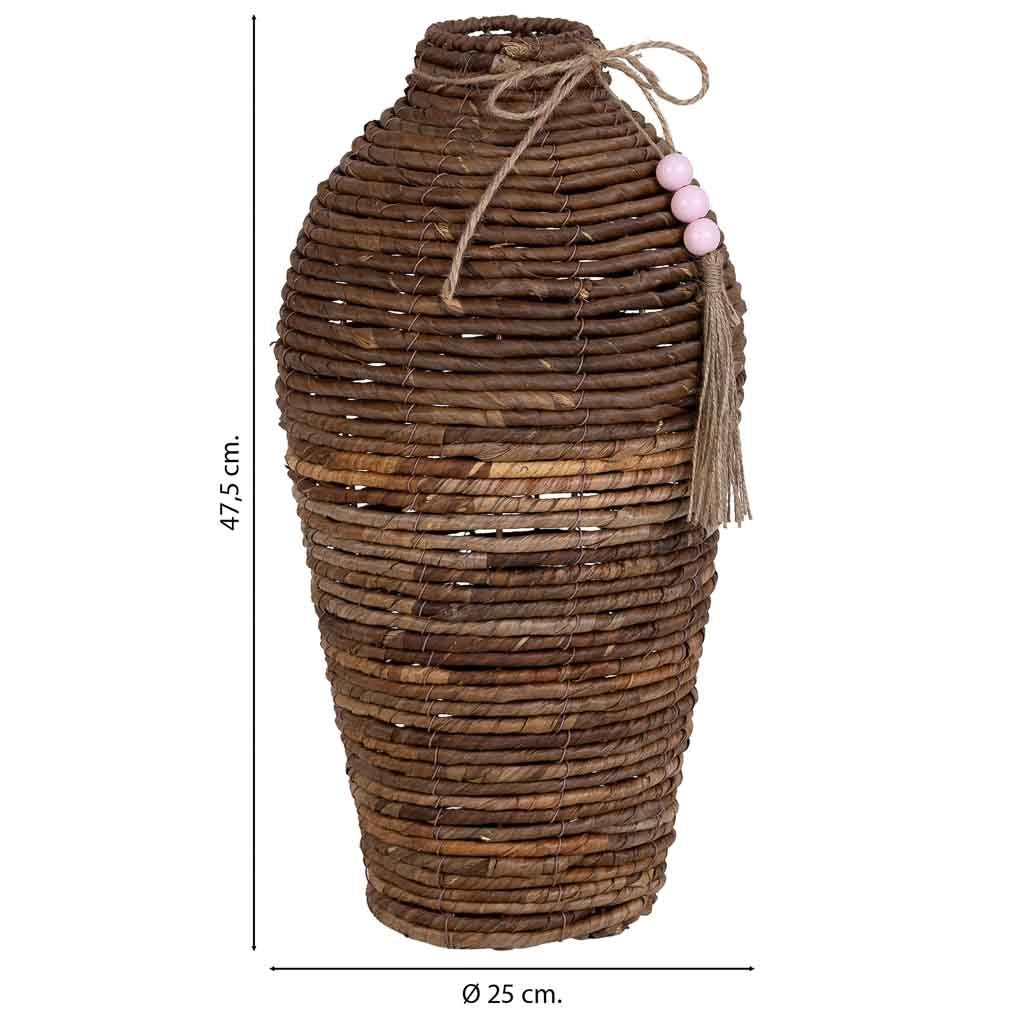 Vaso in foglia di banano naturale marrone, D25x47,5h cm