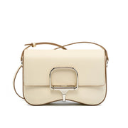 Borsa a tracolla Della da donna in vera pelle, colore bianco.