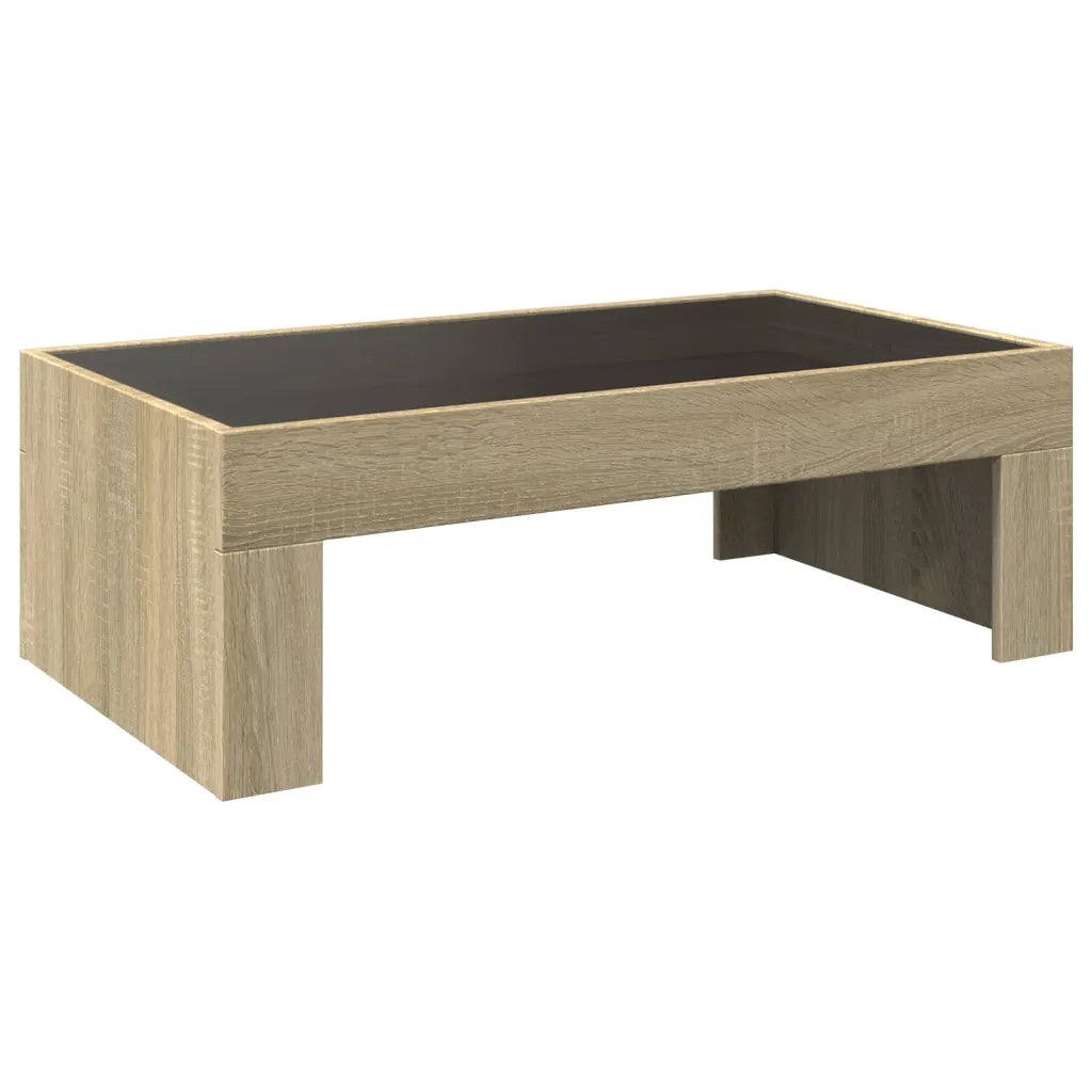 vidaXL Tavolino da Salotto con LED Infinity Rovere Sonoma 90x50x30 cm