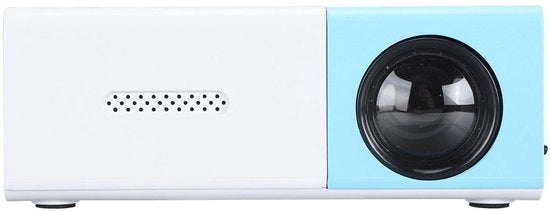 Proiettore portatile - HD - Cinema domestico - Blu e Bianco - Proiettore esterno per film - Adatto per Telefono e PC