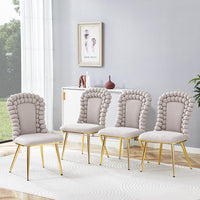 Set 2 sedie da pranzo - Xylo - velluto beige gambe dorate