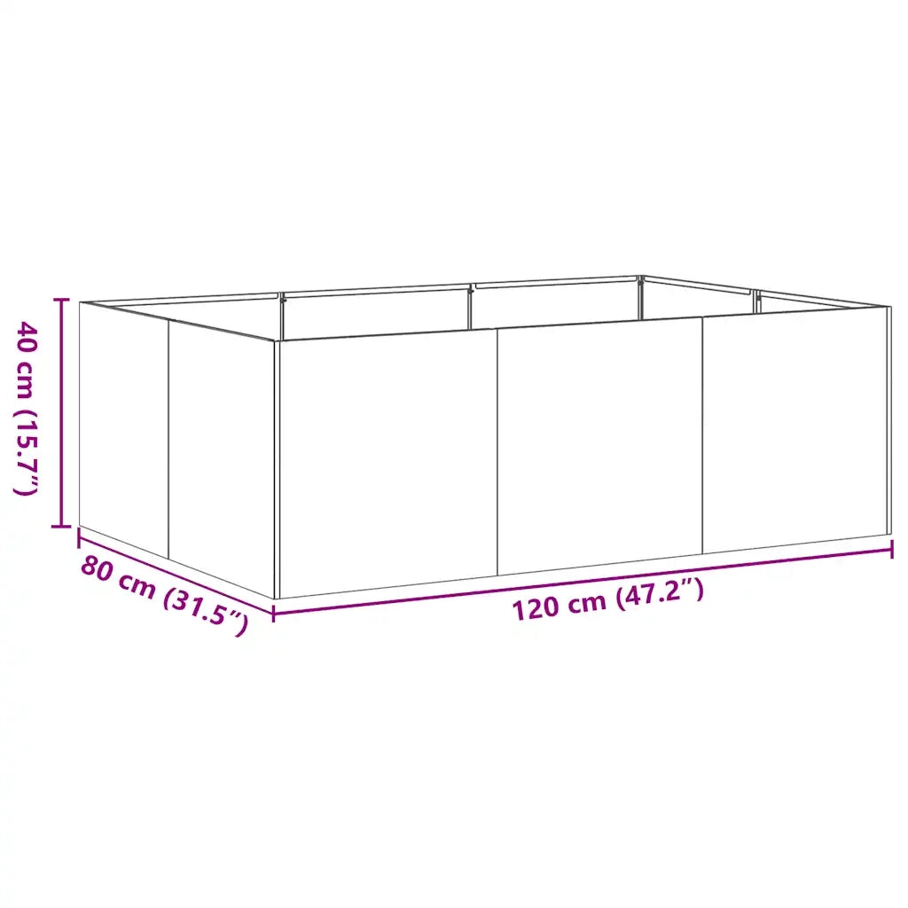 Fioriera | Cassetta per fiori | Vaso Bianca 120x80x40 cm in Acciaio