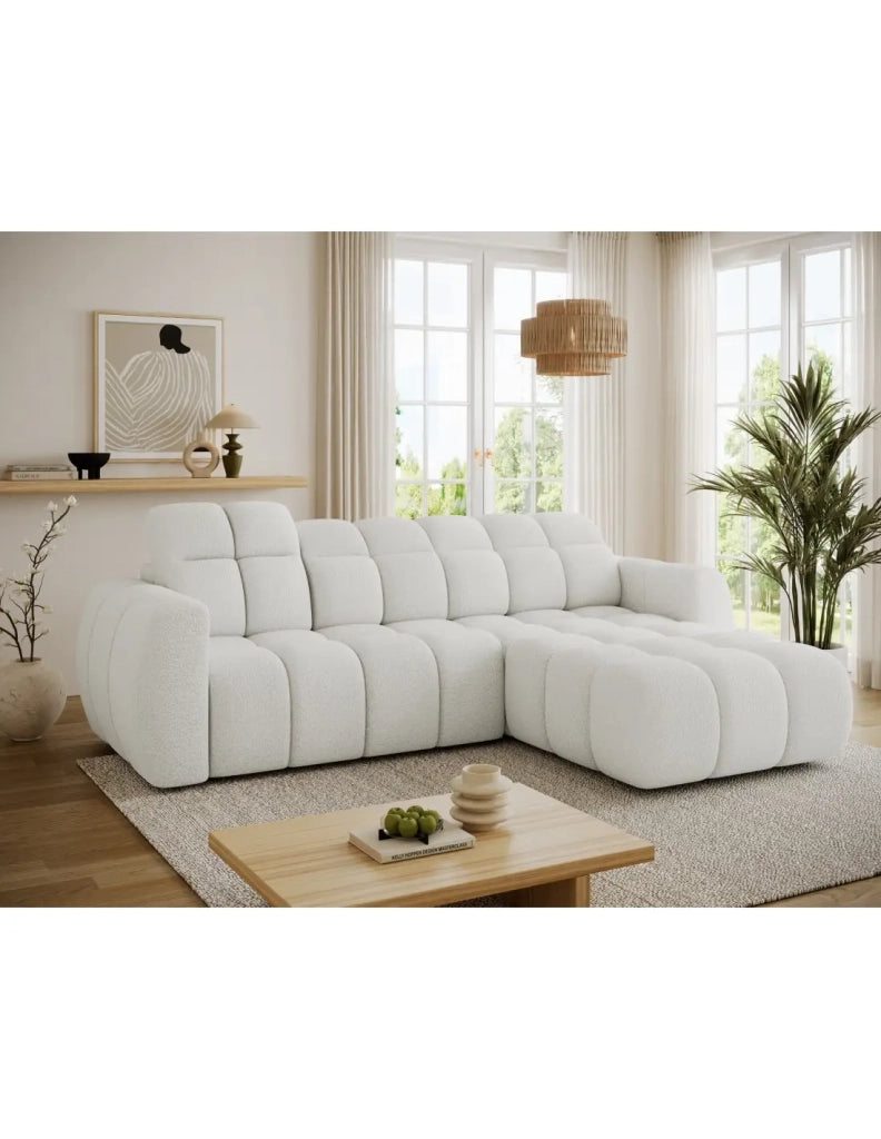 Divano angolare elettrico FANOTI 3 posti beige – angolo destro – versione 2