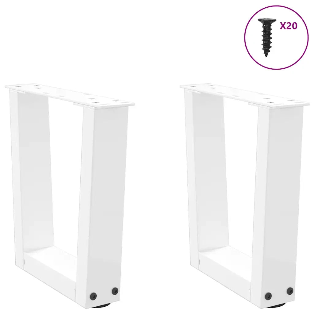 Gambe per Tavolino da Caffè a Forma di V 2 pz Bianche 40x(30-31,3) cm Acciaio 4012605