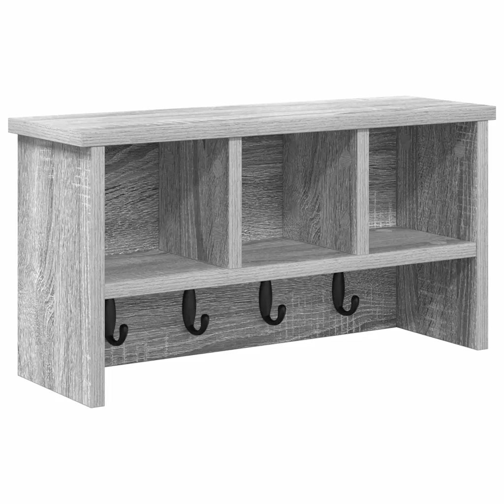 vidaXL Appendiabiti a muro Grigio sonoma 50 x 16 x 26 cm