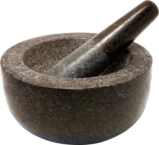 Vijzel e Stampatore - Mortaio e Pestello, Bacinella Tritacarne con Martello a Manubrio, Pestello per Ageno e Prezzemolo, Tritacarne Manuale per Cucina