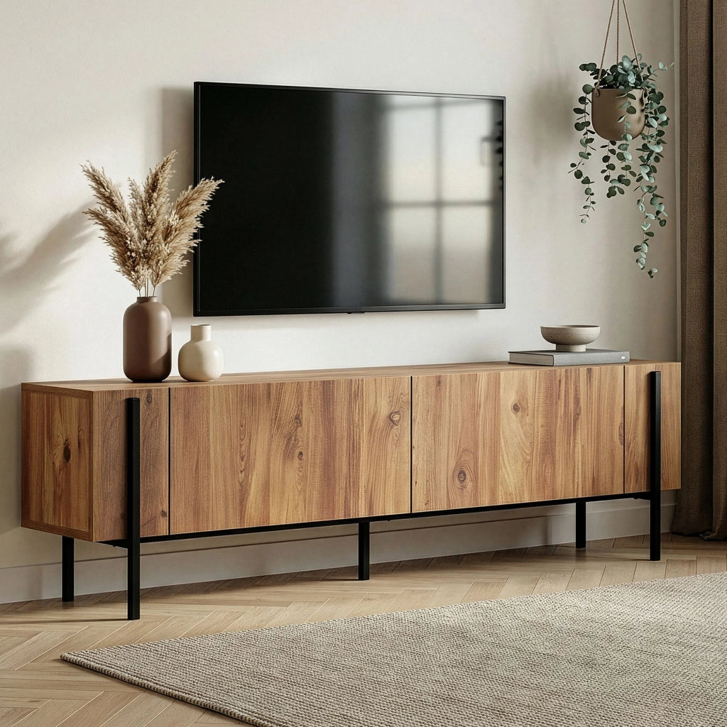 Noga, Mobile Porta tv 2 Ante, 180x30x45h cm Marrone Quercia