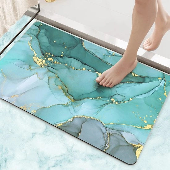 Badmat 40 x 60 cm - Antiscivolo e Rapido asciugamento per Bagno - Super Assorbente e Facile da Pulire - Verde turquesa