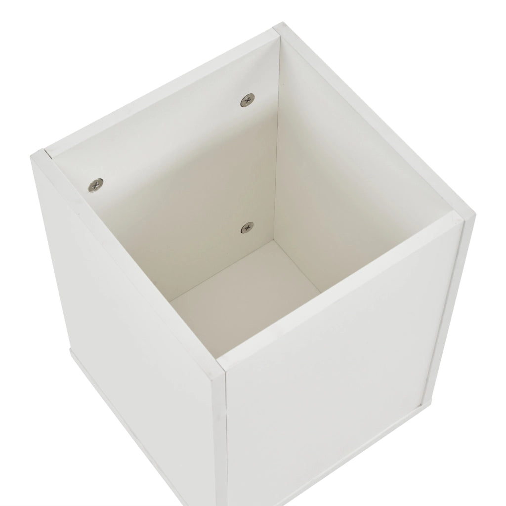 Tavolino da salotto 100x100x63.5 cm; piano regolabile con 4 sgabelli; truciolare bianco