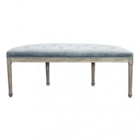 Panca Margi in Velluto Grigio 125x45x48 h cm in Legno Grigio