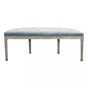 Panca Margi in Velluto Grigio 125x45x48 h cm in Legno Grigio