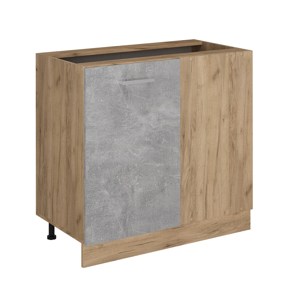 Mobile ad angolo cucina R-Line Calcestruzzo/Rovere dorato 86 cm senza piano di lavoro Vicco