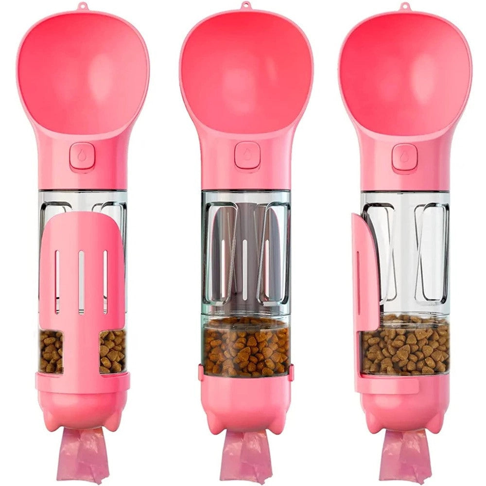 Trade Shop - Borraccia Per Animali Portatile Porta Crocchette Viaggio Acqua Cibo Cani Gatti -