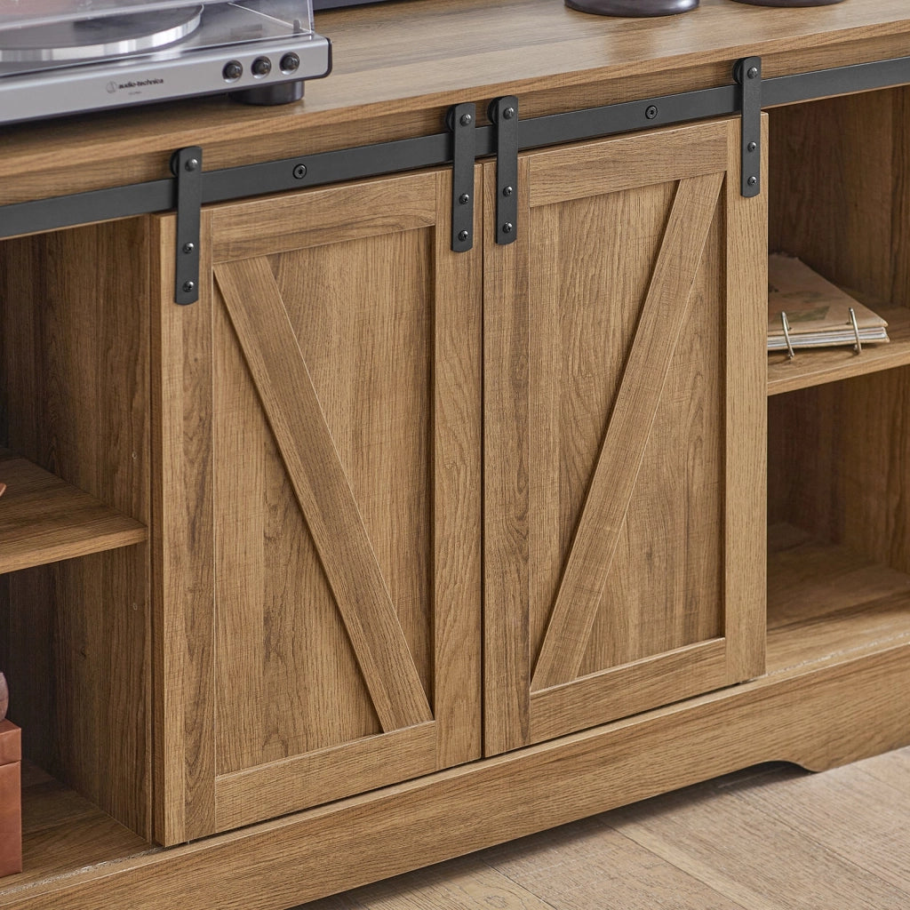Credenza con ante scorrevoli, Mobile da ingresso, Scarpiera, Armadietto multifunzionale Noce FSB60-BR SoBuy