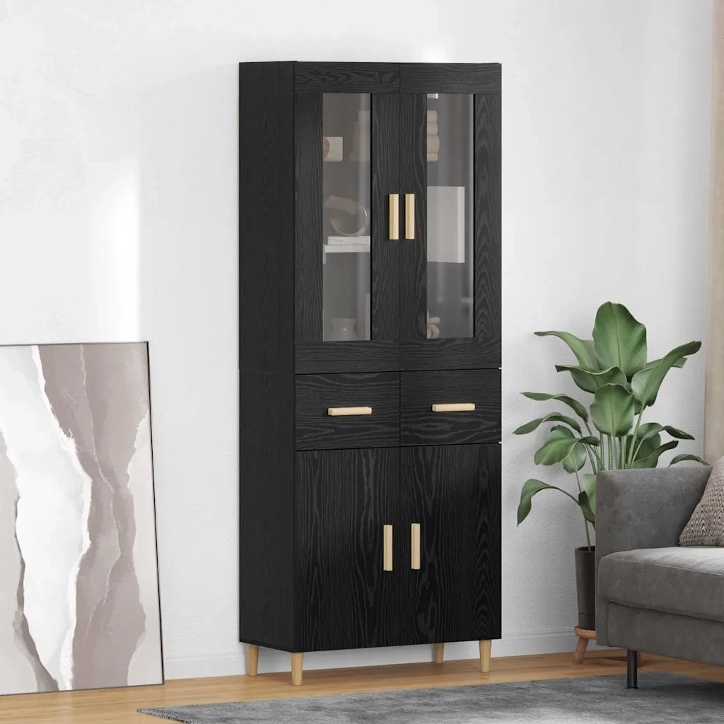 Credenza Rovere Nero 69,5 x 34 x 180 cm Legno multistrato 3416117