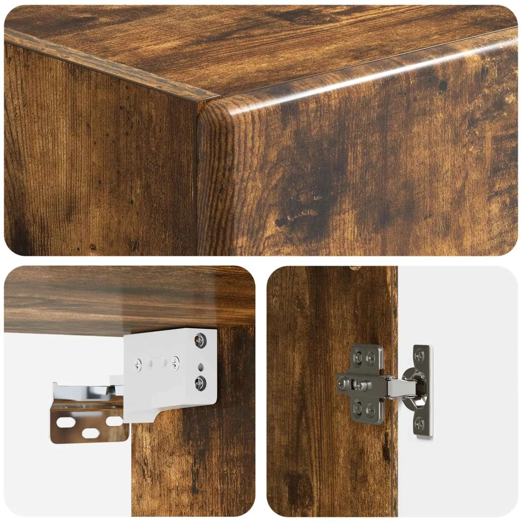 Set di armadi 2 pcs Rovere Fumo Legno ingegnerizzato