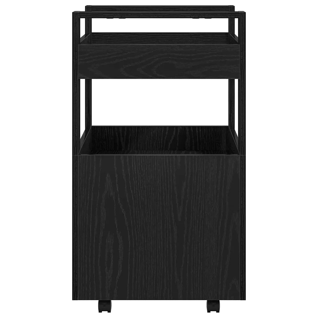 Carrello da Cucina-Scaffale per Cucina Rovere nero 60 x 45 x 80 cm 108016