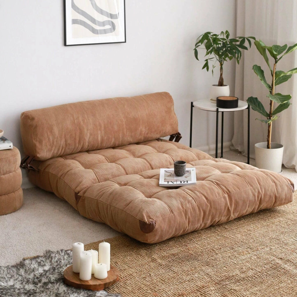 Surigae, Divano Letto 2 Posti Contenitore, 120x75 cm Marrone