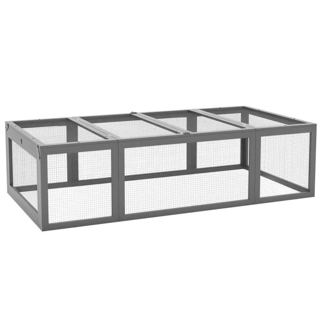 Recinto per Animali Domestici Pawhut ¨C zephmum ¨C Legno di Abete Grigio