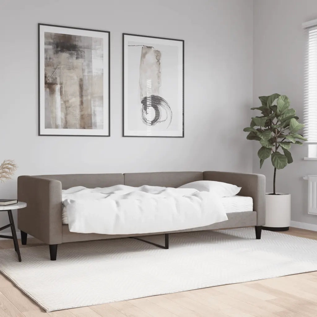 Divano Letto con Materasso Tortora 90x200 cm in Tessuto 3196563