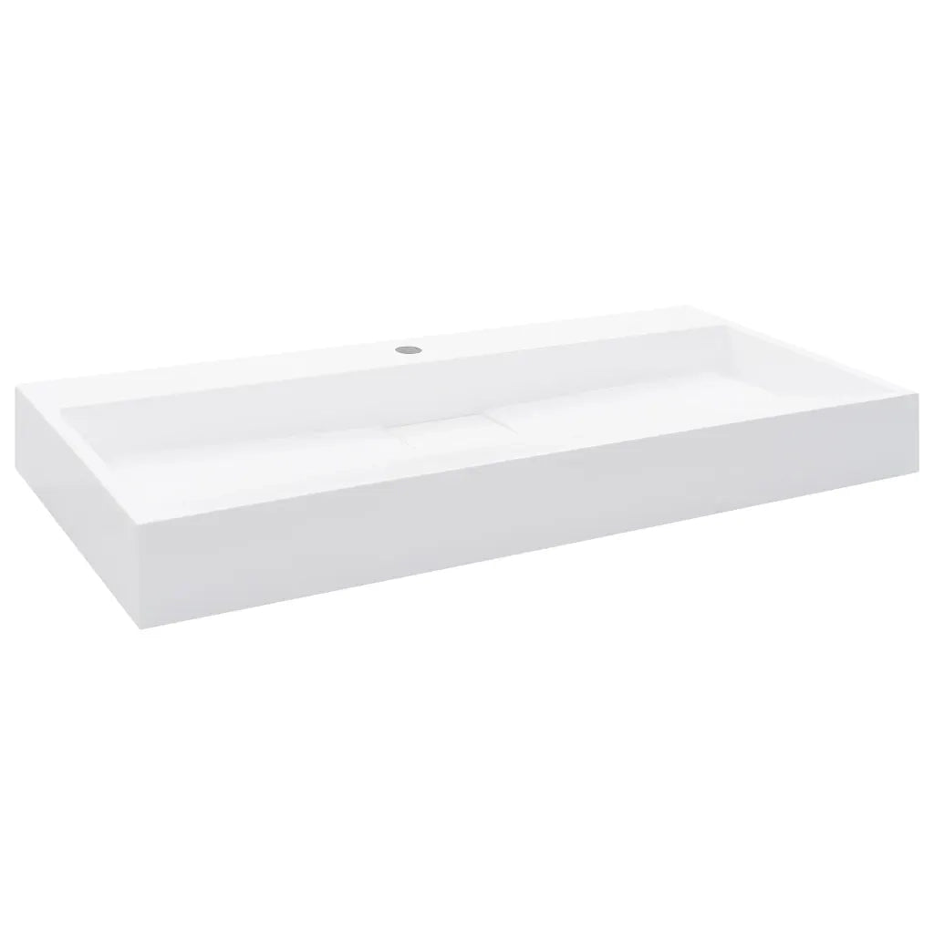 Lavandino 100x46x11 cm Blocco in Marmo/Minerale Bianco 144066