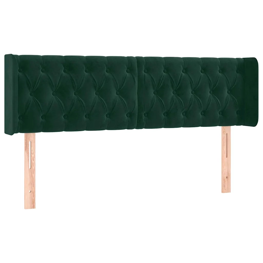 Testiera a LED Verde Scuro 147x16x78/88 cm in Velluto 3123623