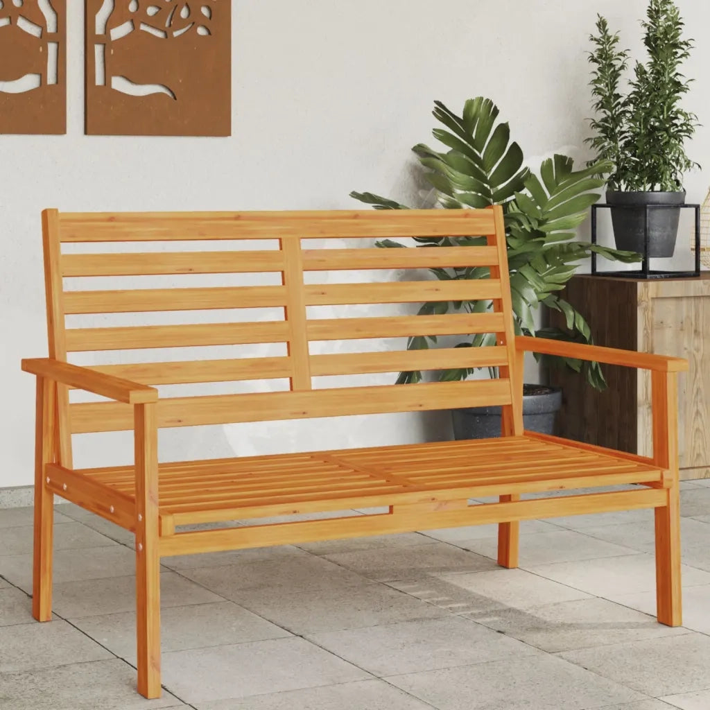 Panca Divano da Giardino-Sofa da Giardino-Divano da esterno 120 cm in Legno Massello di Acacia