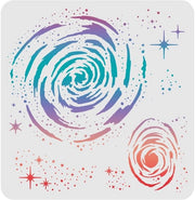 Decorazione con stencil a forma di galassia spaziale - Stencil riciclabile