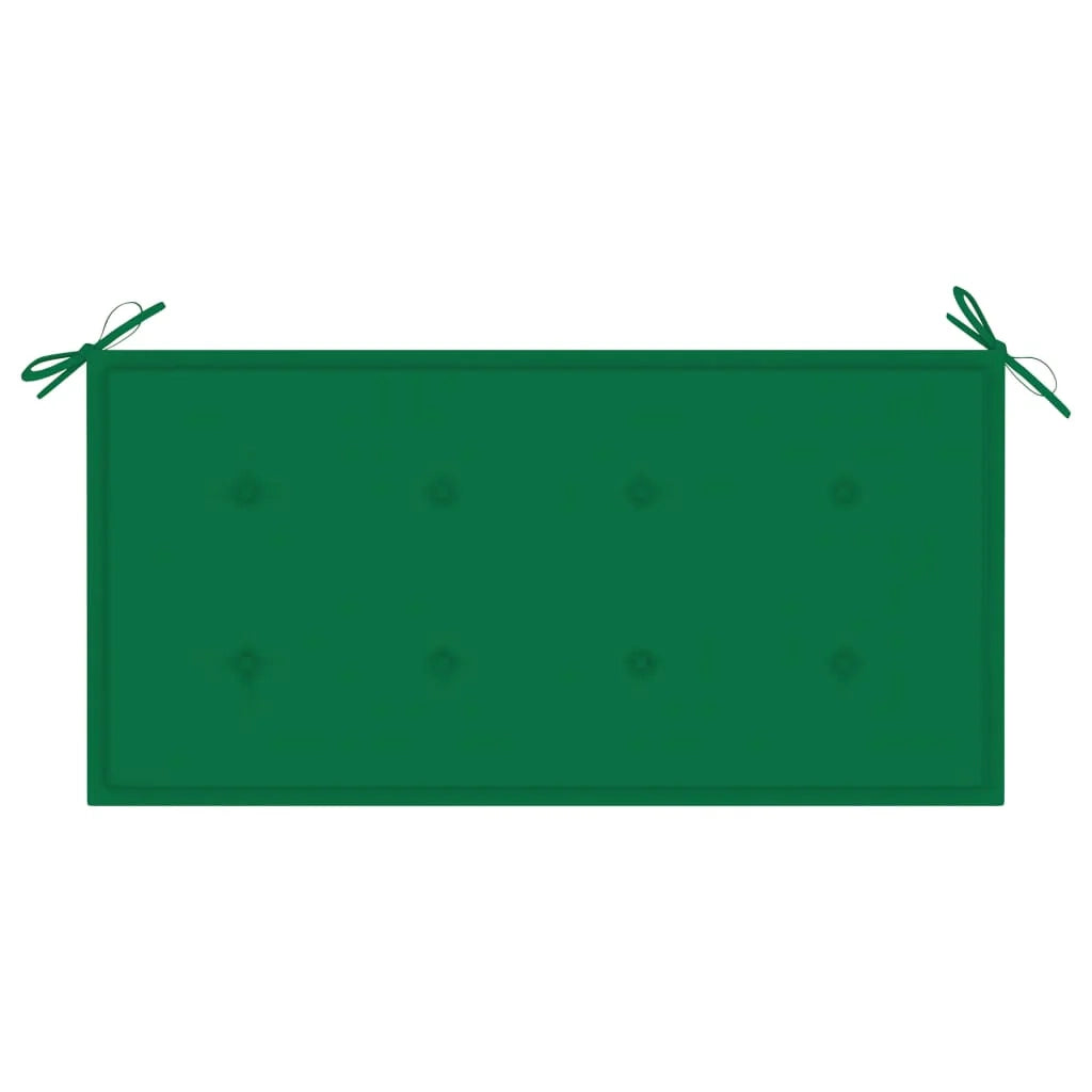 Panca da giardino mobili da giardino per esterni terrazza con cuscino verde 112 x 55 x 94 cm legno massello di teak 02_0011557