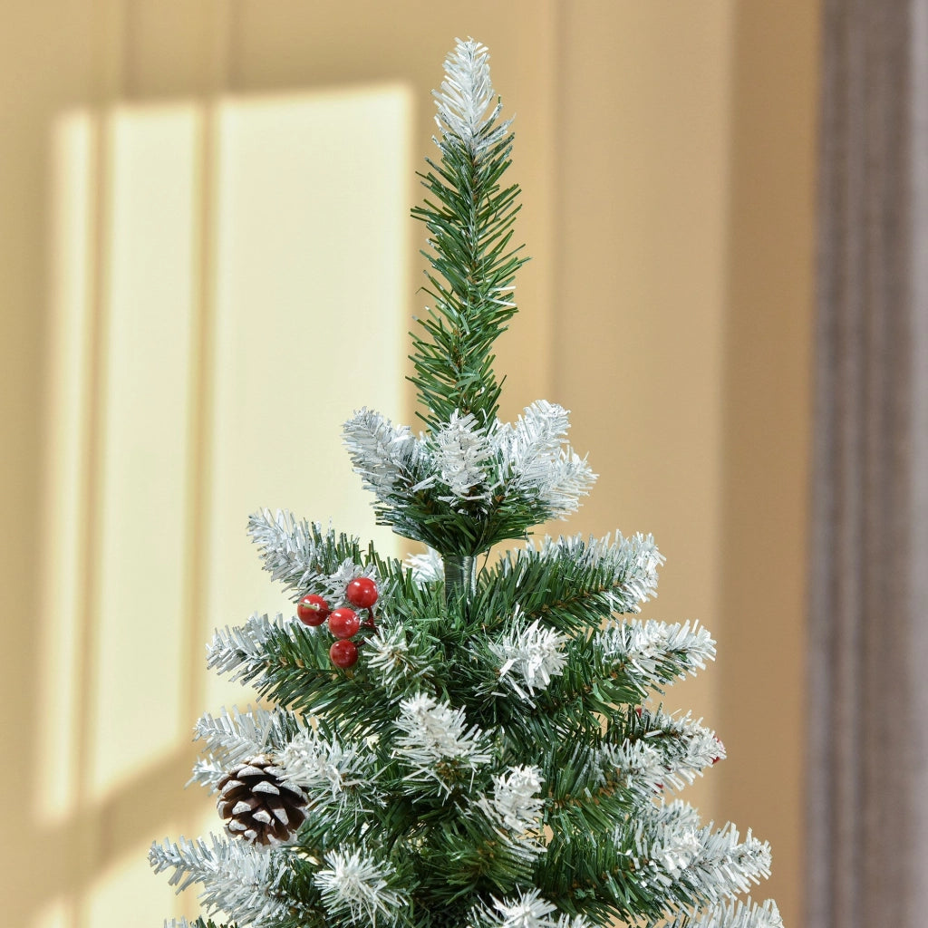 Albero di Natale Artificiale Innevato 150 cm 408 Rami con Pigne Verde