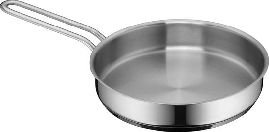 Padella Mini 18cm - Acciaio Inox Liscio - Senza Rivestimento - Induzione - Stivabile - Ideale per Piccole Porzioni o Famiglie Singole