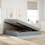 Letto con contenitore e materasso Grigio chiaro 160 x 200 cm