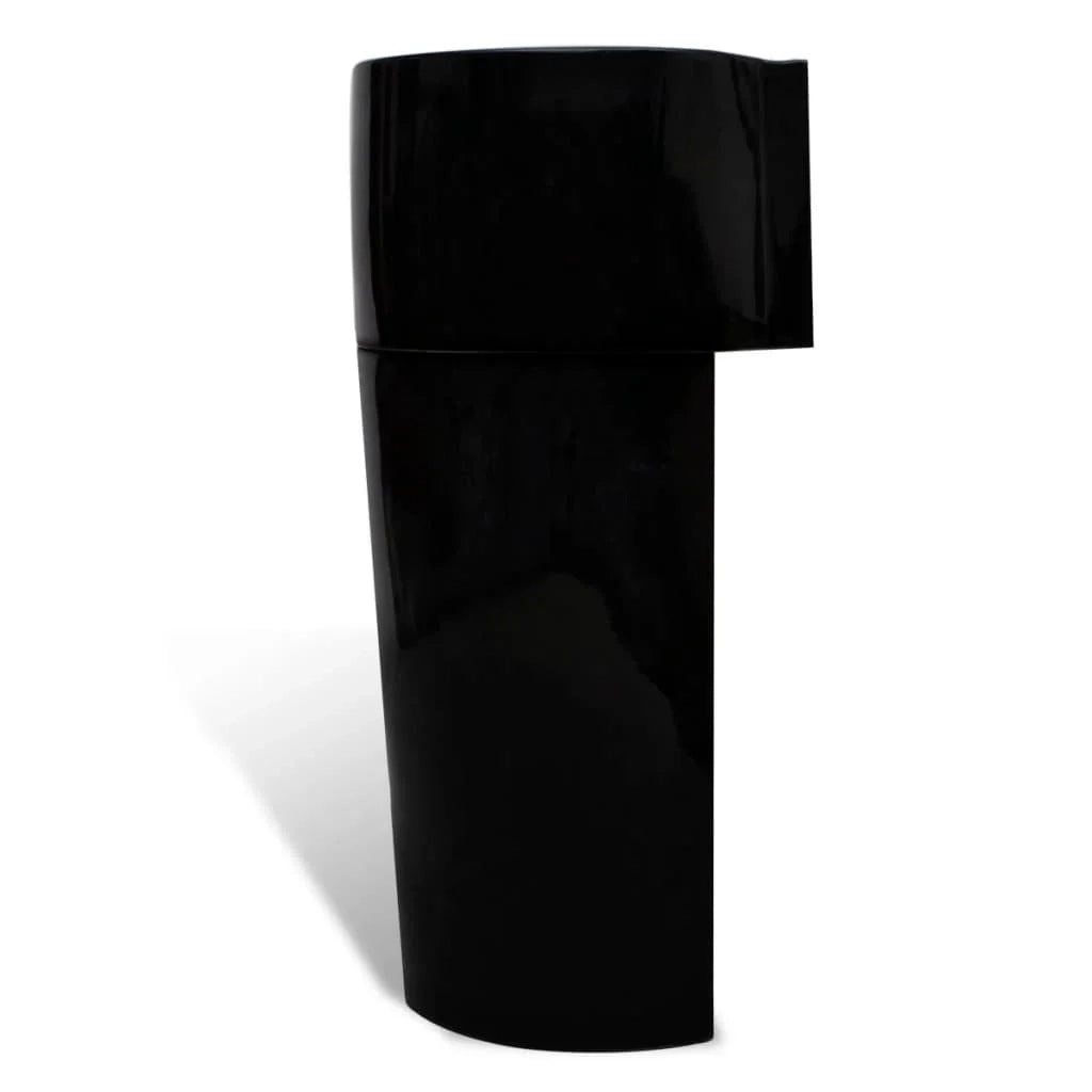 Lavabo in ceramica da 86 cm con foro troppopieno/rubinetto per bagno nero 02_0002518
