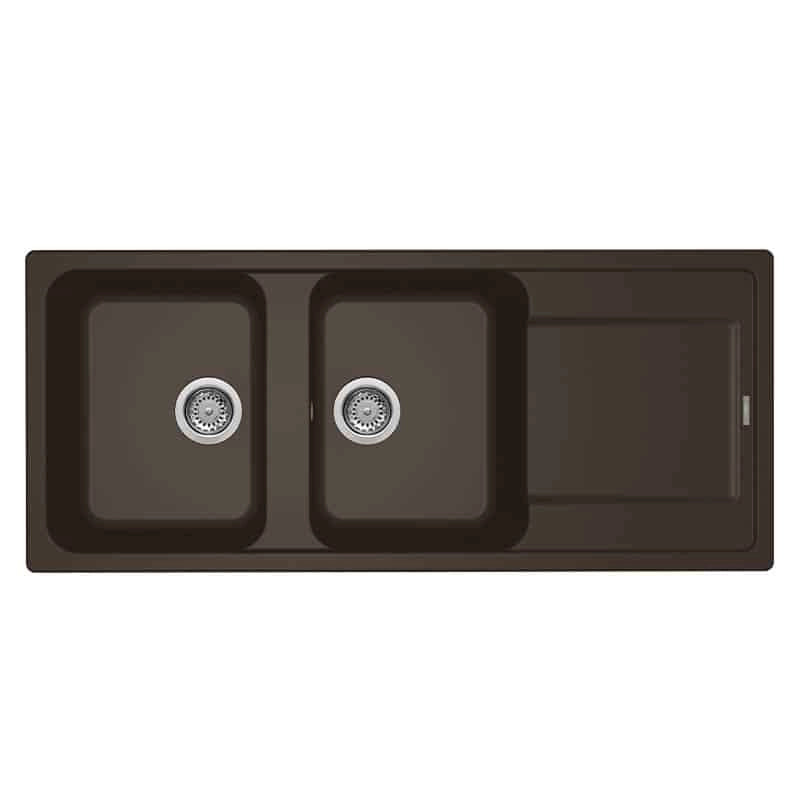 Lavello Elleci Incasso 2 vasche 116x50 Life 500 Granitek Espresso Marrone LG250078