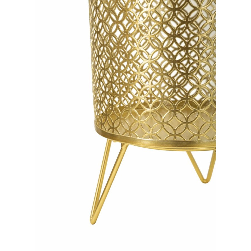 Set di 2 Vasi per Piante VKH413, Oro, Metallo, 16x16x20 cm