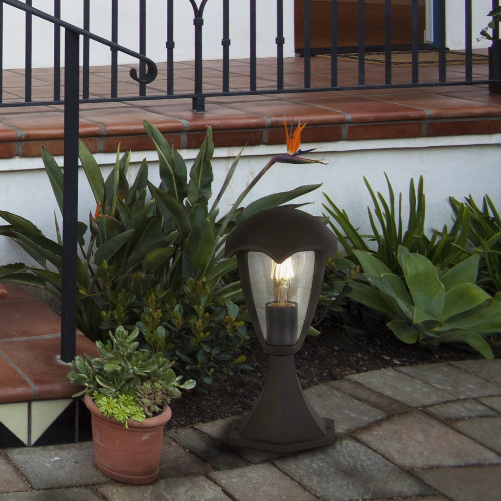 Paletto Campanula Alluminio Grigio Policarbonato Trasparente 1 Luce E27 30Cm