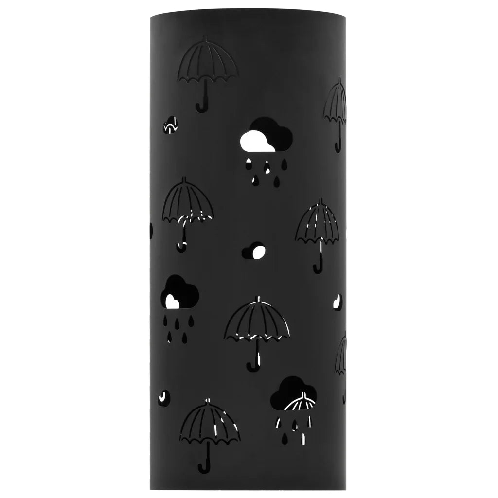 Porta Ombrelli con Motivi a Ombrelli in Acciaio Nero cod mxl 73272