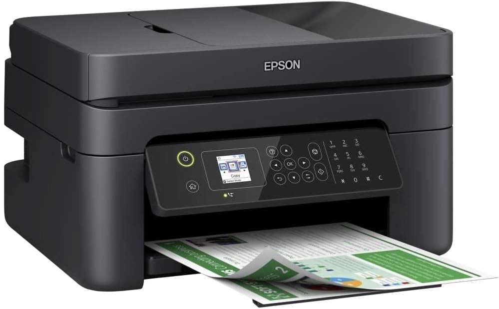 WorkForce WF-2830DWF Multifunzione a Getto d'Inchiostro 4-in-1, Stampa 5.760 x 1.440 dpi, Scansione, Copia, Fax, ADF, Wi-Fi, Cartucce Singole, LCD da 3.7 cm, Nero