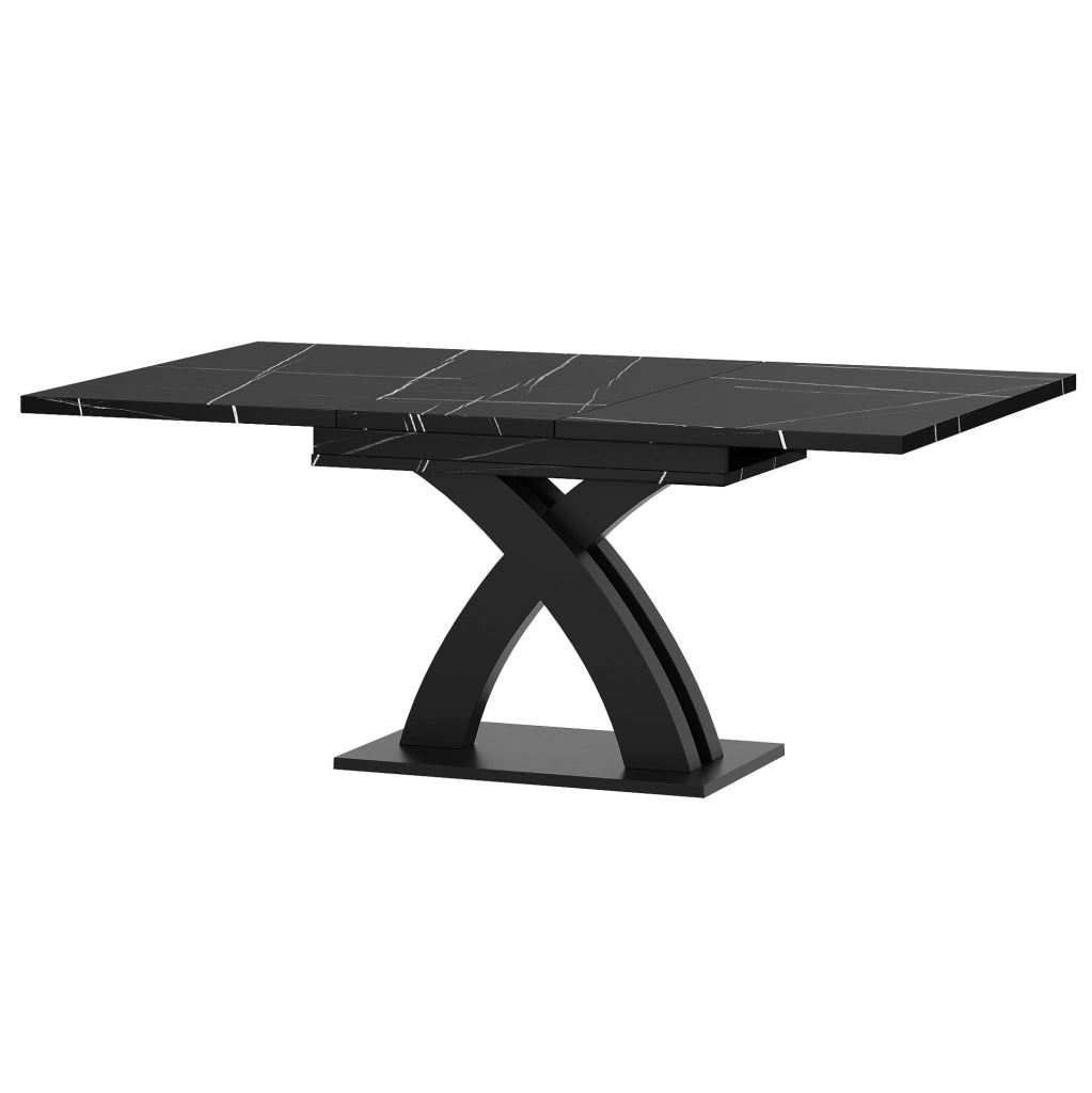 Tavolo da pranzo allungabile 120x80x76 cm in MDF nero