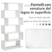 Libreria di Design Mobili Ufficio Scaffale in Legno 80x24x191 cm Bianco