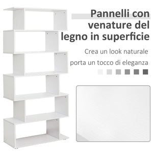 Libreria di Design Mobili Ufficio Scaffale in Legno 80x24x191 cm Bianco