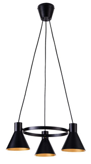 Lampadario Candellux More 33-71156 nero oro 3xE27 metallo