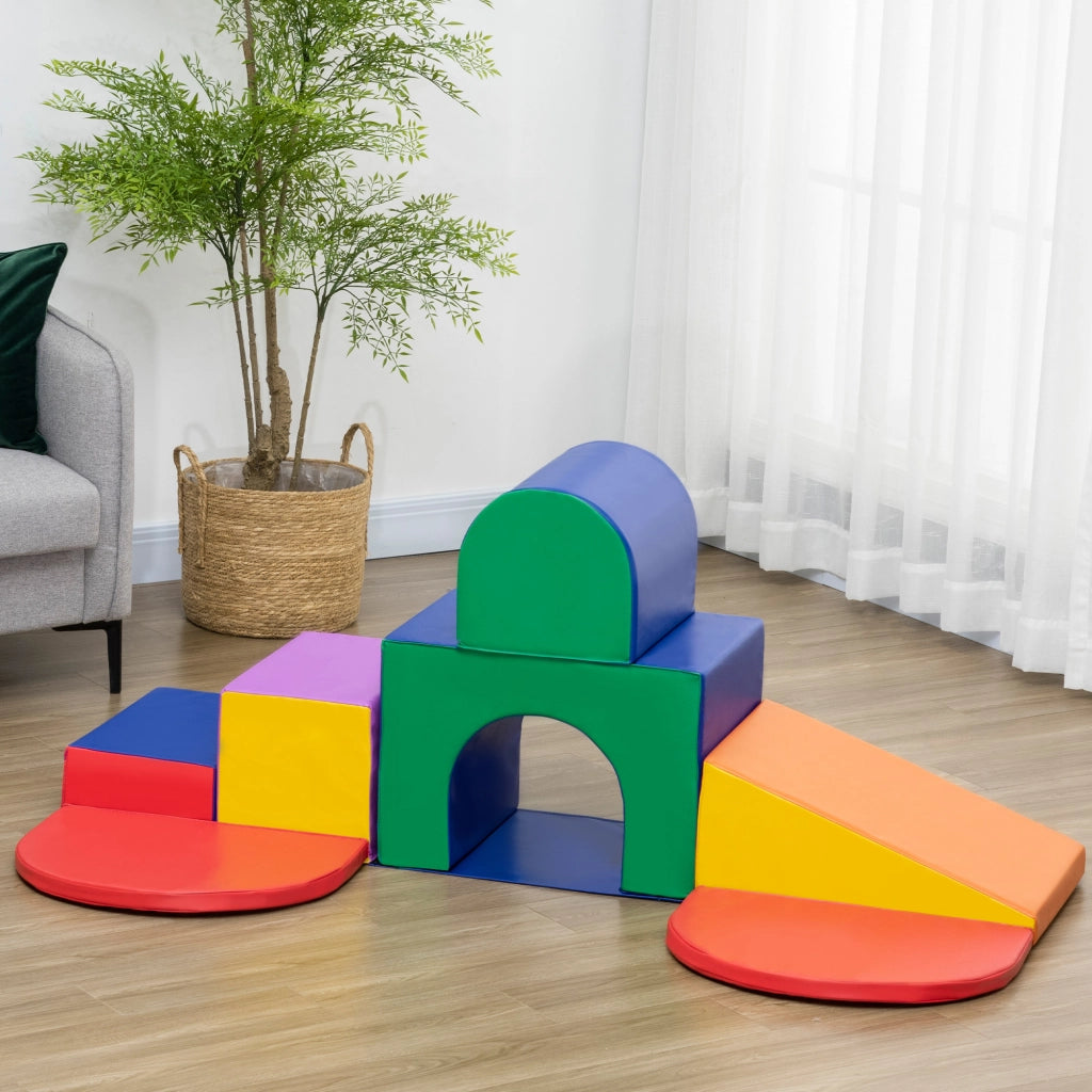 Set da Gioco per Bambini 1-3 Anni da 7 Blocchi Multicolore in PU e EPE. 170x130x40 cm