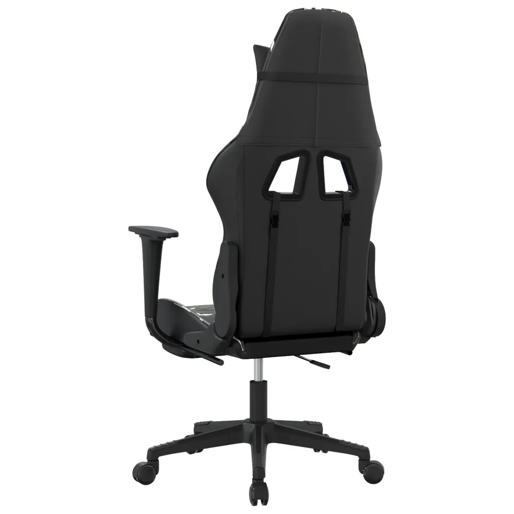 Sedia da Gaming | Sedia da e-sports con Poggiapiedi Nero e Mimetico in Similpelle
