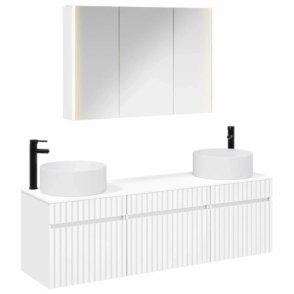 Set di Armadi da Bagno 4 pcs Bianco 103,5 x 15,5 x 70 cm 3406663