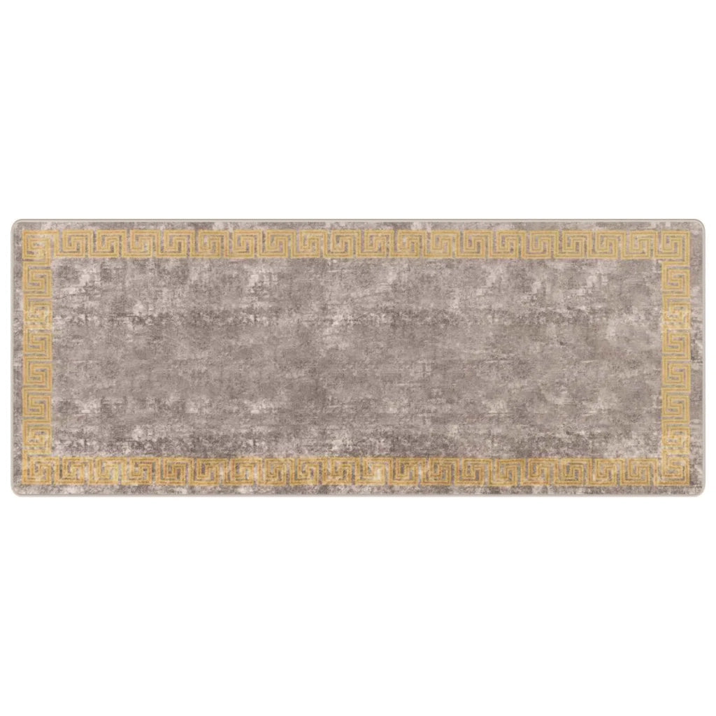 Runner Tappeto MARSA Grigio 100 x 250 cm Poliestere e PVC
