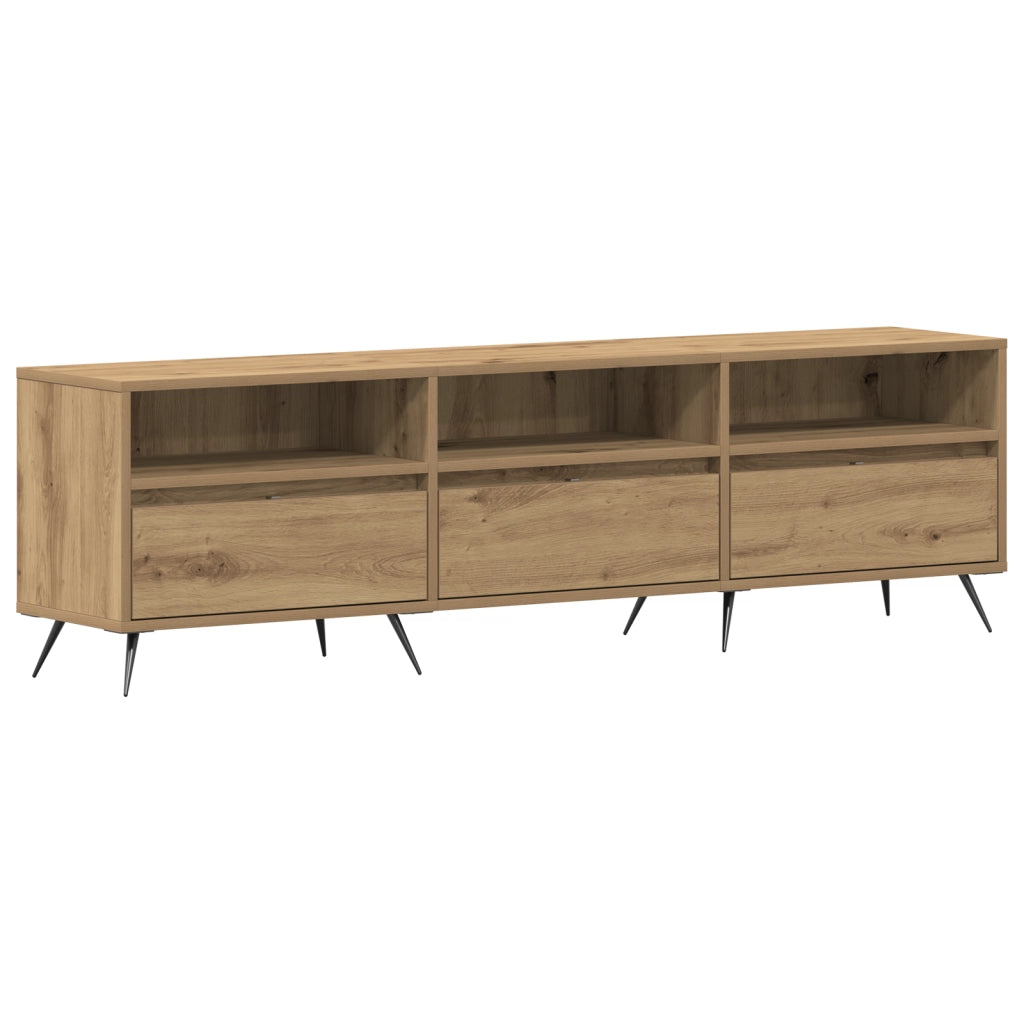 Mobile TV in rovere artigianale 150x30x44,5 cm in legno ingegnerizzato
